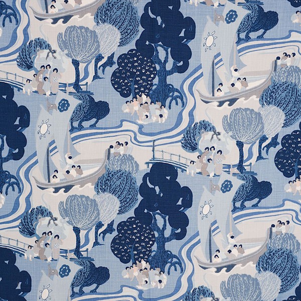 Pearl River - Blues Fabrics | Schumacher