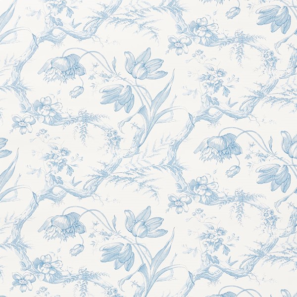 Toile De Fleurs - Delft Wallpapers | Schumacher