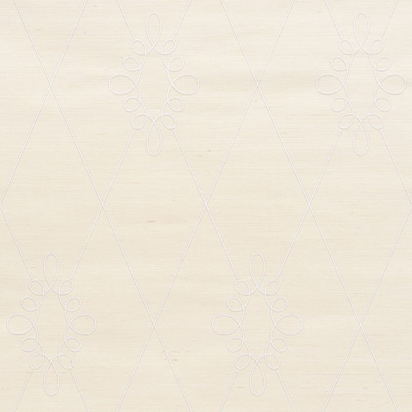 Sylvie Embroidered Sisal - Ivory Wallpapers | Schumacher