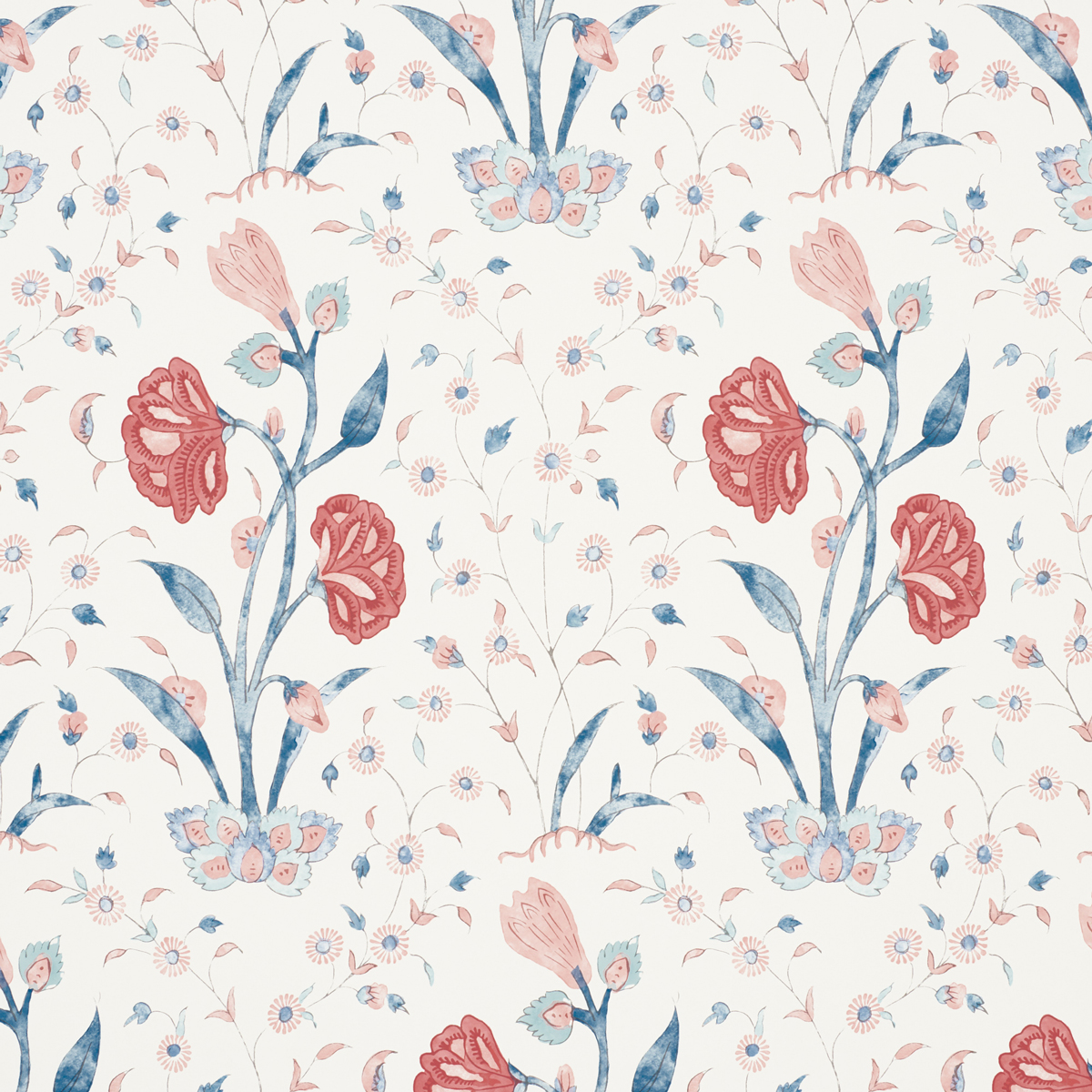 Khilana Floral - Delft & Rose Wallpapers | Schumacher