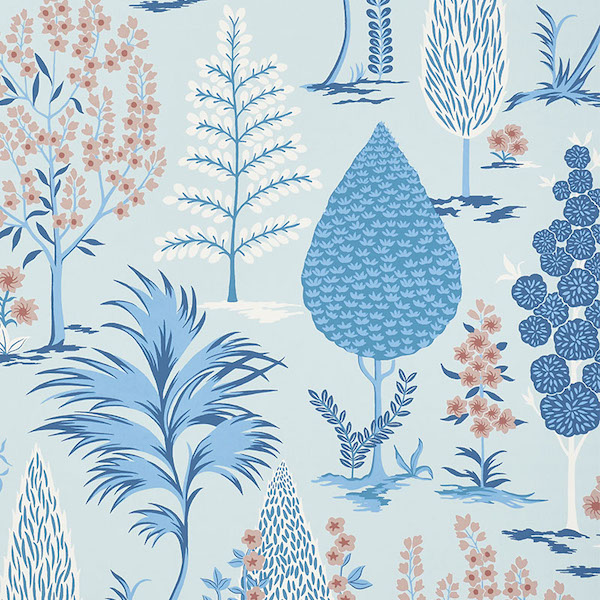 Pandora - Delft & Rose Wallpapers | Schumacher