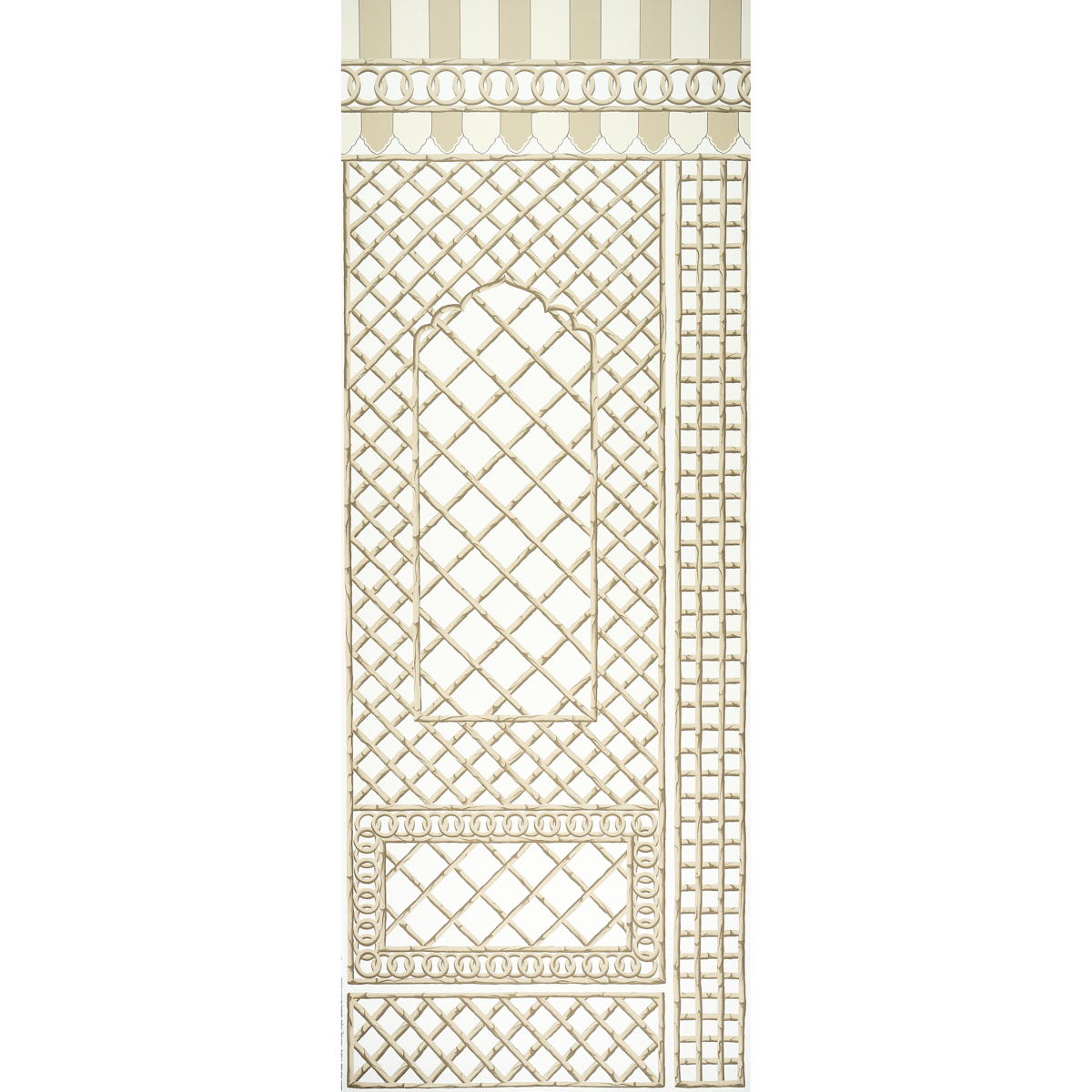 Bamboo Trellis Panel B - Neutral Wallpapers | Schumacher