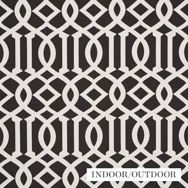 Imperial Trellis Indoor/Outdoor - Black Fabrics | Schumacher