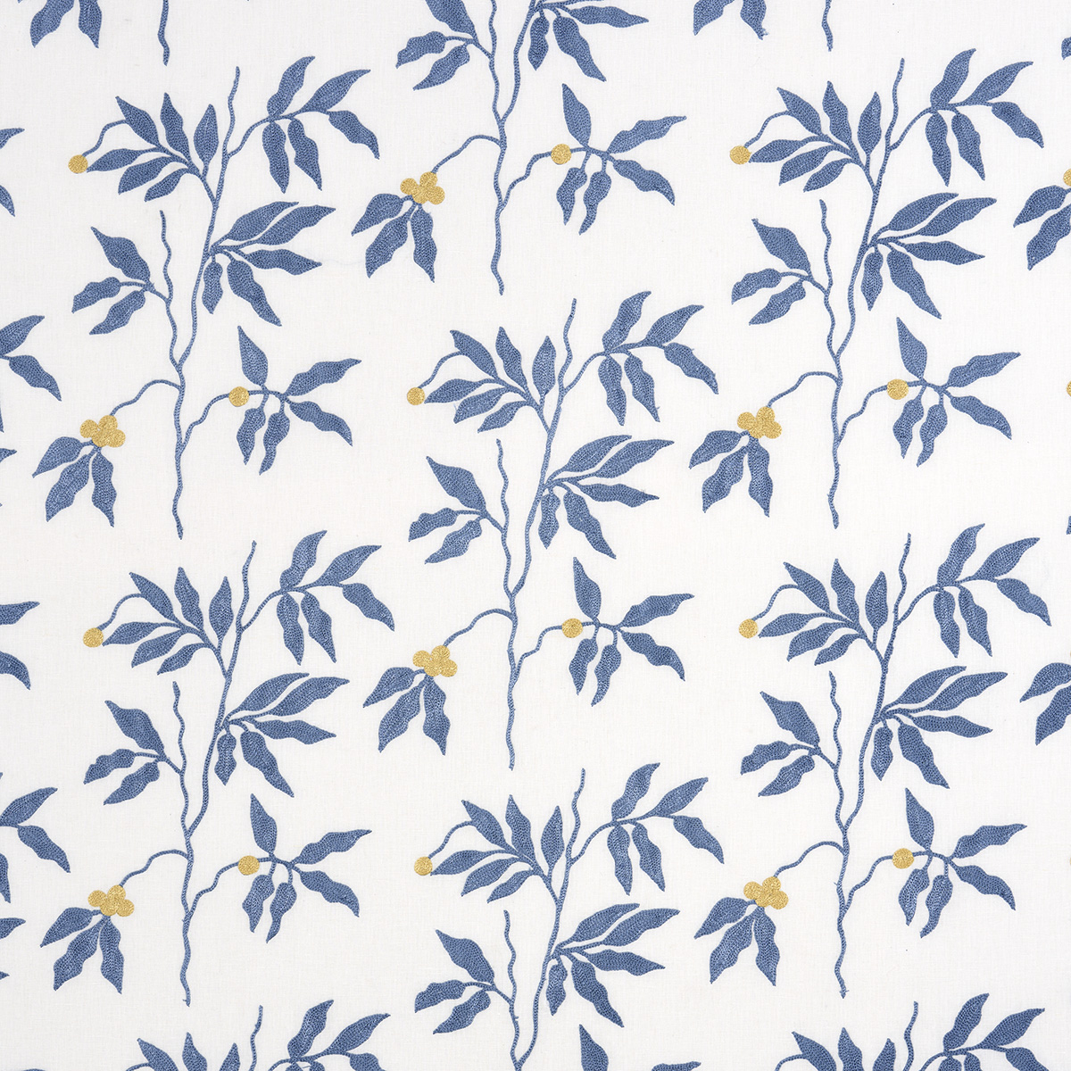Lilla Embroidery - Blue Fabrics | Schumacher