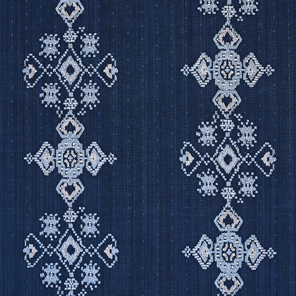 Nadira Embroidery - Indigo Fabrics | Schumacher
