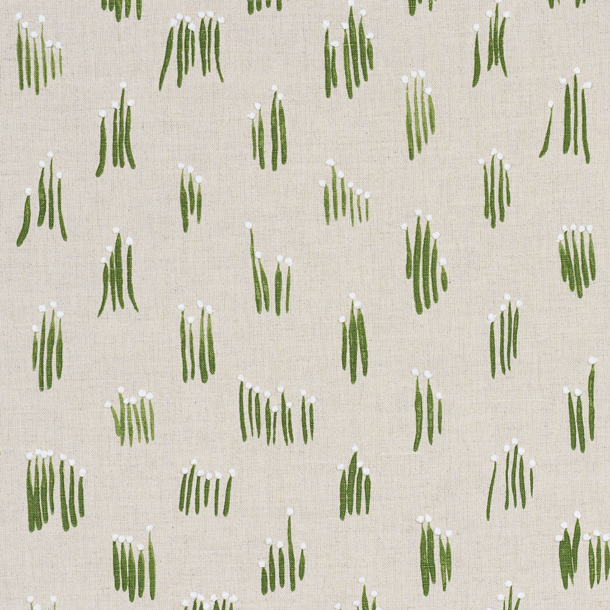 Meadow Button Hand Embroidery - Neutral Fabrics | Schumacher