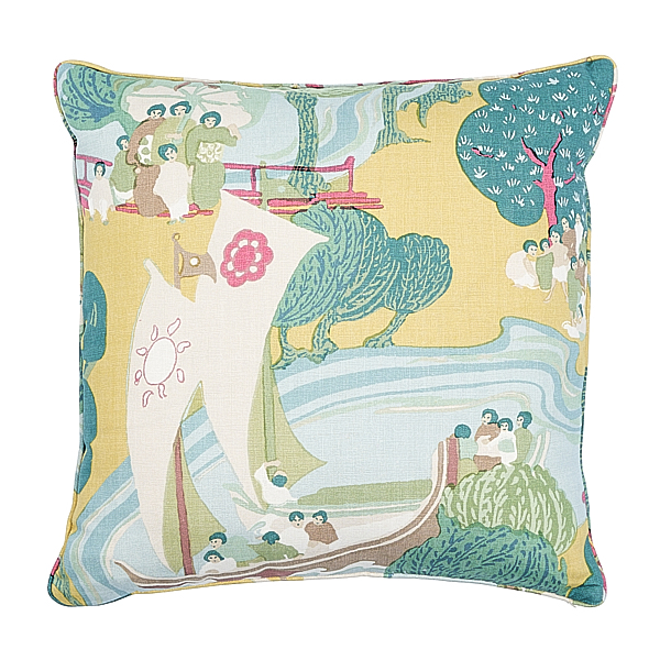 Pearl River Pillow - Yellow Pillows & Accessories | Schumacher