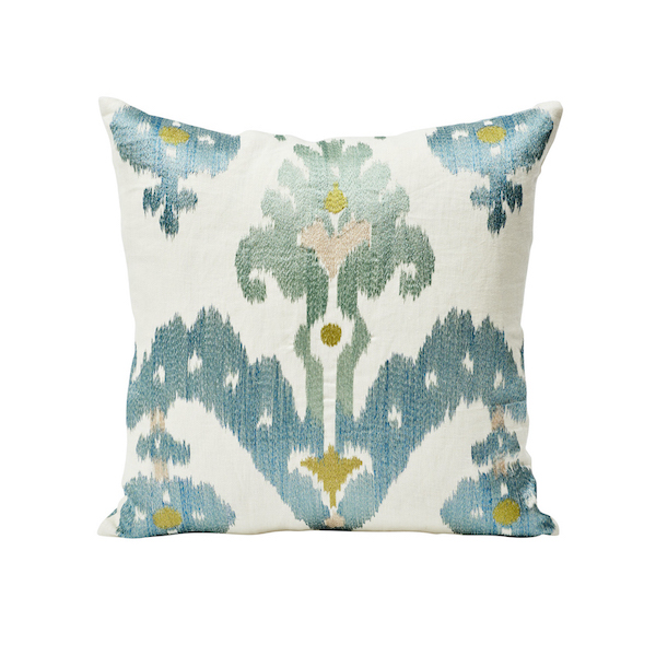 Raja Embroidery Pillow - Sky Pillows & Accessories | Schumacher